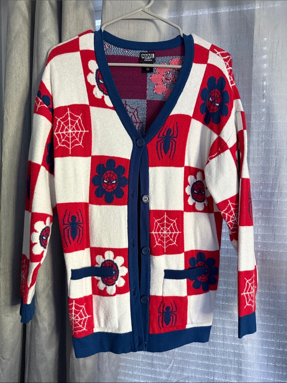 Marvel Red, White & Navy Spiderman Cardigan